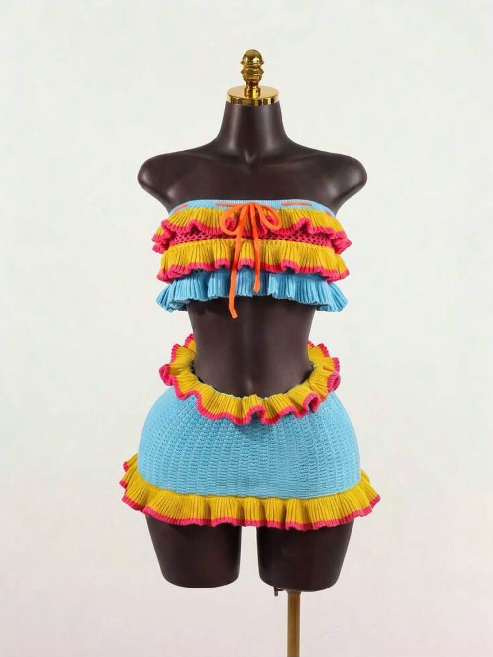 Beautiful summer knit top and matching skirt